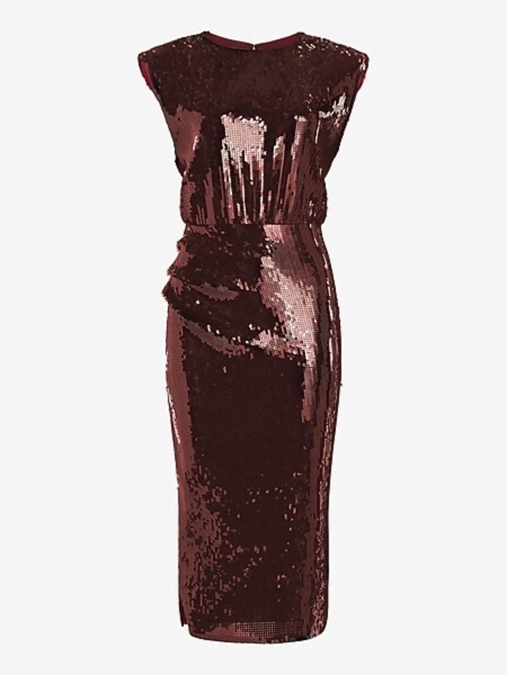 Sleeveless Dark Brown Sequin Sheath Dress